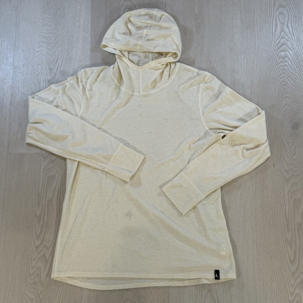 Duck Worth Women's Hoodie Poly Blend Off-White Comet Crew Pullover Top Size L